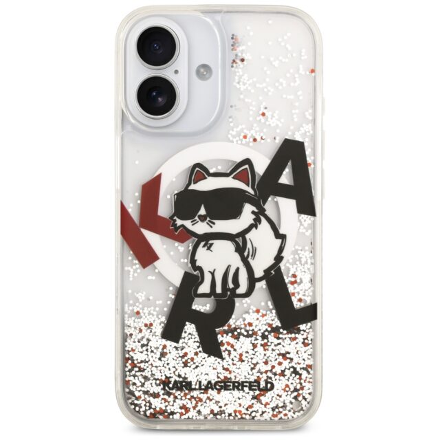 Karl Lagerfeld Liquid Glitter Choupette Logo MagSafe Case for iPhone 17 Clear - imagine 3