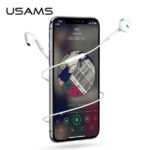 USAMS Stereo Headphones EP-22 white HSEP2201 3.5mm jack - imagine 2