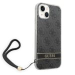 Guess GUOHCP14SH4STK iPhone 14 / 15 / 13 6.1" black hardcase 4G Print Strap - imagine 2