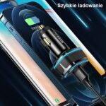 USAMS Car Charger 2xUSB + 1xUSB-C C24 80W (only head) Fast Charge black CC126TC01 (US-CC126) - imagine 5