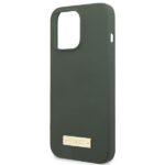 Guess GUHMP13LSPLA iPhone 13 Pro / 13 6,1" khaki hard case Silicone Logo Plate MagSafe - imagine 6