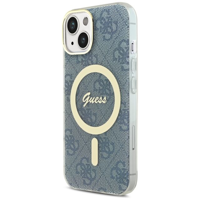 Guess GUHMP15SH4STB iPhone 15 / 14 / 13 6.1" blue hardcase IML 4G MagSafe - imagine 2
