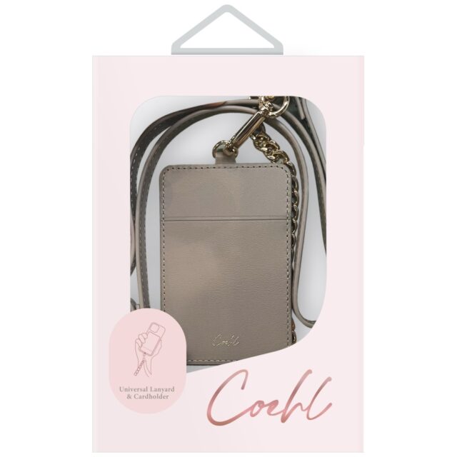 Universal 3-in-1 phone lanyard UNIQ Coehl Caryne with card wallet pebble - imagine 3