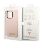 Guess GUHMP14XSBPLP iPhone 14 Pro Max 6,7" pink hard case Silicone Logo Plate MagSafe - imagine 8