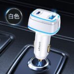 USAMS Car Charger 1xUSB + 1xUSB-C C24 120W (only head) Fast Charge white CC142TC02 (US-CC142) - imagine 2