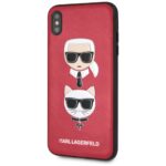 Karl Lagerfeld KLHCI65KICKCRE iPhone XsMax hardcase red Karl & Choupette - imagine 2