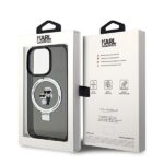 Karl Lagerfeld KLHMP14XHMRSKCK iPhone 14 Pro Max 6.7" black hardcase Ring Stand Karl&Choupettt - imagine 8