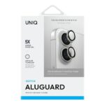 UNIQ Optix Aluminium Camera Lens Protector iPhone 16 6.1" /16 Plus 6.7" sterling silver szkło na obi - imagine 2