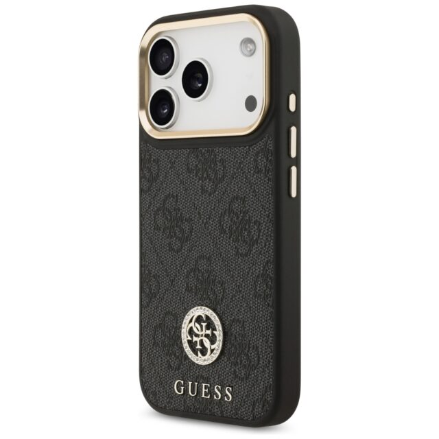 Case Guess 4G Strass Logo MagSafe for iPhone 17 Pro black - imagine 2