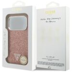 Guess Glitter Triangle Logo MagSafe Case for iPhone 17 Pro Pink - imagine 8