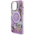 Case Guess Glitter Flowers Triangle Buttons MagSafe for iPhone 16 Pro Max purple - imagine 6