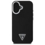 Guess GUHMP16SPGTSPSK iPhone 16 6.1" black hardcase Grained Triangle MagSafe - imagine 3