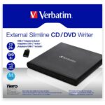 Verbatim External Slimline CD/DVD Burner USB-A + USB-A/USB-A to USB-C Cable black 98938 - imagine 4