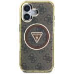Case Guess IML Metal Glitter 4G Circle Triangle MagSafe for iPhone 16 brown - imagine 3