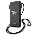 Guess Torebka na telefon GUHCP12L4GPSGR 6,7" grey 4G Metal Logo