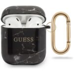Guess GUACA2TPUMABK AirPods cover black Marble Collection