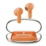 AWEI Bluetooth 5.3 T85 ENCTWS Headphones + Docking Station Orange