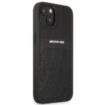 AMG AMHCP13MOSDBK iPhone 13 / 14 / 15 6.1" black hardcase with Leather Curved Lines - imagine 4