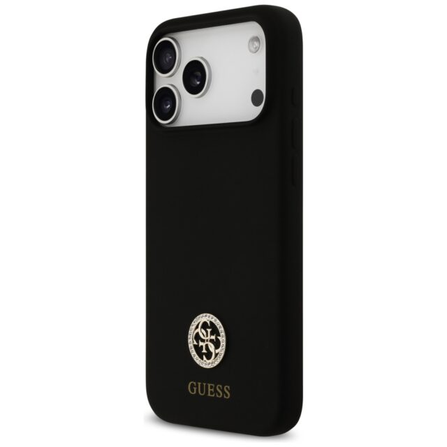 Guess Silicone Logo Strass 4G MagSafe Case for iPhone 17 Pro Max Black - imagine 2