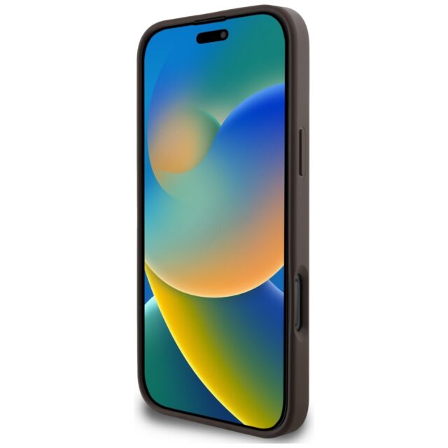 Case Guess 4G Stripes with wallet Magsafe for iPhone 16 Pro Max brown - imagine 5