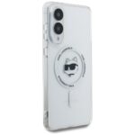 Case Karl Lagerfeld Button Choupette Head Printed Logo MagSafe for Samsung Galaxy S25 Edge white - imagine 4
