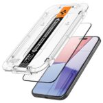 Spigen Glas.TR FC iPhone 15 6.1" "EZ FIT" tempered glass black frame AGL06908 - imagine 3
