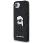 Case Karl Lagerfeld Monogram Karl Head Pin for iPhone 16e black - imagine 2