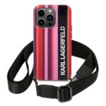 Karl Lagerfeld KLHCP14LSTSTP iPhone 14 Pro 6,1" hardcase pink Color Stripes Strap - imagine 2