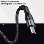 USAMS Braided U55 2A microUSB Cable black 1m SJ450USB01 (US-SJ450) - imagine 8