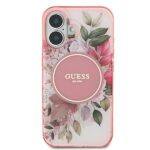 Guess GUHMP16SHFWBDCEP iPhone 16 6.1" pink hardcase IML Flower & Tonal Circle MagSafe - imagine 3