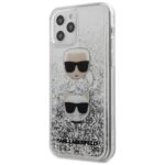 Karl Lagerfeld KLHCP12MKCGLSL iPhone 12/12 Pro 6,1" silver hardcase Liquid Glitter Karl&Choup - imagine 2