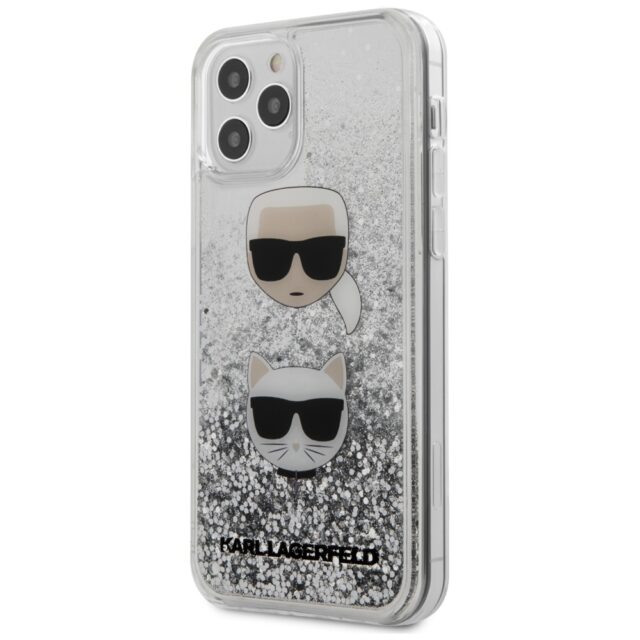 Karl Lagerfeld KLHCP12MKCGLSL iPhone 12/12 Pro 6,1" silver hardcase Liquid Glitter Karl&Choup - imagine 2