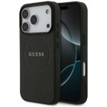 Guess Grained Ring MagSafe case for iPhone 17 Pro black