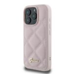Guess GUHCP16LPSQSQSP iPhone 16 Pro 6.3" pink hardcase Quilted Metal Logo - imagine 2