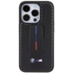 Case BMW BMHCP15LGSPCCK iPhone 15 Pro 6.1" black hardcase Grip Stand Smooth & Carbon - imagine 4