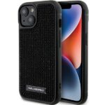 Karl Lagerfeld KLHCP15SHDSPLK iPhone 15/ 14 / 13 6.1" black hardcase Rhinestone Logo Metal Pl