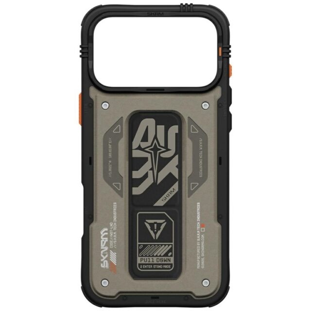 Case Skinarma Aegis for iPhone 17 Pro Max Magnetic Charging + Grip Stand grey - imagine 4