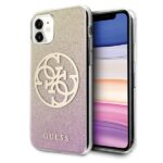 Guess GUHCN61PCUGLPGG iPhone 11 6,1" /Xr gold pink hard case Glitter 4G Circle Logo