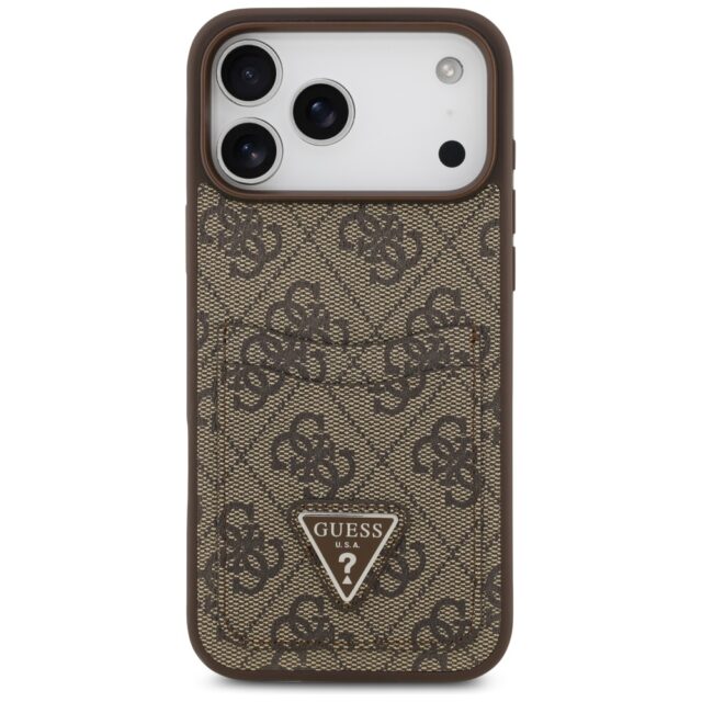 Case Guess 4G Double Card Triangle for iPhone 17 Pro Max brown - imagine 3