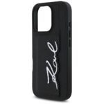 Case Karl Lagerfeld HC Grained PU Cardslot Metal Signature for iPhone 16 Pro black - imagine 6