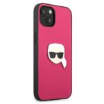 Karl Lagerfeld KLHCP13SPKMP iPhone 13 mini 5,4" pink hardcase Leather Ikonik Karl`s Head Metal - imagine 4
