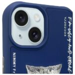 Nimmy case iPhone 15 6.1" blue Glasses Cool Cat - imagine 3
