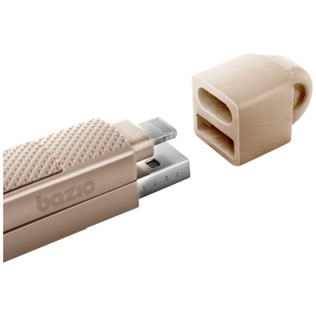 Cable Bazic GoCharge Alucable 4in1 (USB-A/USB-C - USB-C/Lightning) 15cm 60W 3A PD Fast Charge gold - imagine 5