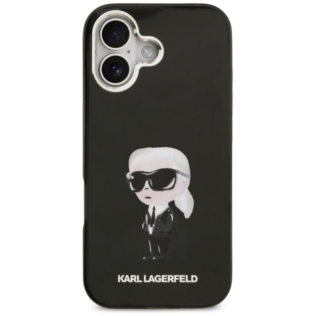 Karl Lagerfeld IML Aquarelle Karl & Logo MagSafe Case for iPhone 17 Black - imagine 3
