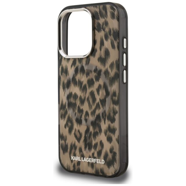 Case Karl Lagerfeld IML Leopard Pattern  MagSafe for iPhone 16 Pro Max brown - imagine 6