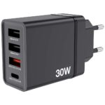 Verbatim 30W Wall Charger 3xUSB-A/USB-C PD 3.0 CHR-30EU2 black 49700