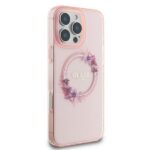 Guess GUHMP16LHFWFCP iPhone 16 Pro 6.3" pink hardcase IML Flowers Wreath MagSafe - imagine 4