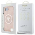 Case Guess IML Metal Glitter 4G Circle Triangle MagSafe for iPhone 16e pink - imagine 8