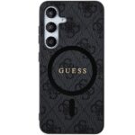 Guess GUHMS24MG4GFRK S24+ S926 black hardcase 4G Collection Leather Metal Logo MagSafe - imagine 3