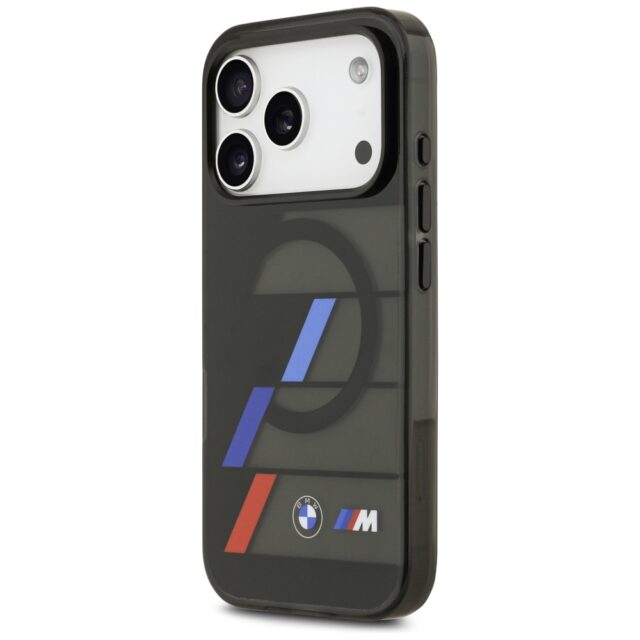 BMW M IML Metal Buttons Tricolor Lines MagSafe Case for iPhone 17 Pro Max Black - imagine 2